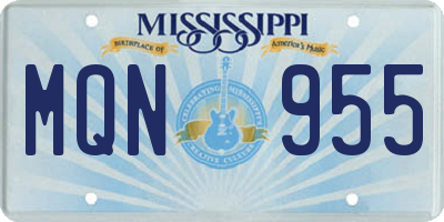 MS license plate MQN955