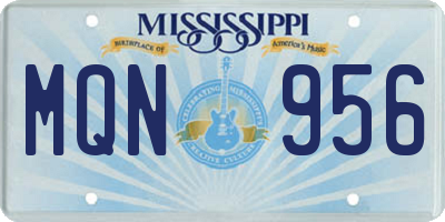 MS license plate MQN956