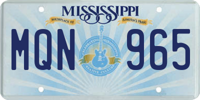 MS license plate MQN965