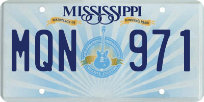 MS license plate MQN971