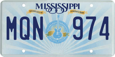 MS license plate MQN974