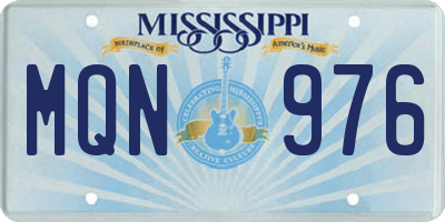 MS license plate MQN976