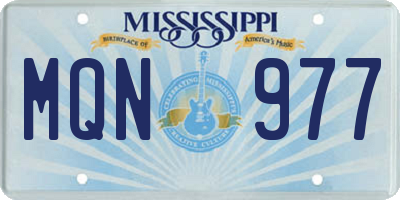 MS license plate MQN977