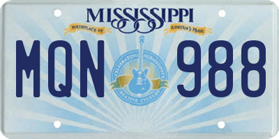 MS license plate MQN988