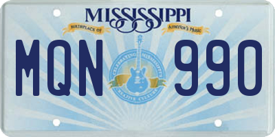 MS license plate MQN990