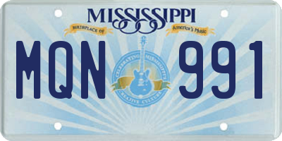 MS license plate MQN991