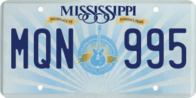 MS license plate MQN995