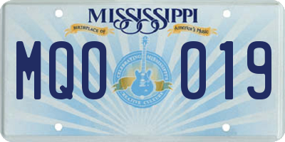 MS license plate MQO019