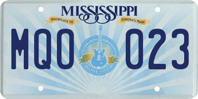 MS license plate MQO023