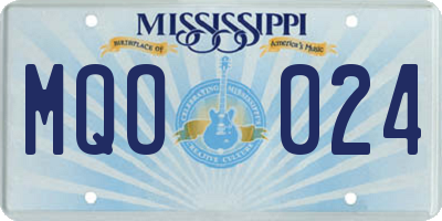 MS license plate MQO024