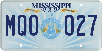 MS license plate MQO027