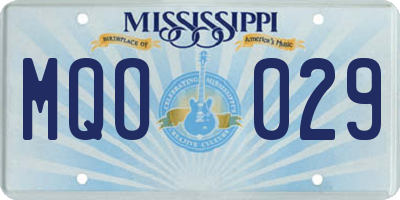 MS license plate MQO029