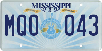 MS license plate MQO043
