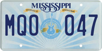 MS license plate MQO047