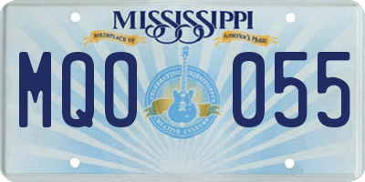 MS license plate MQO055