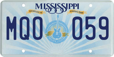 MS license plate MQO059