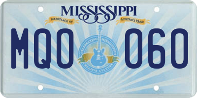 MS license plate MQO060