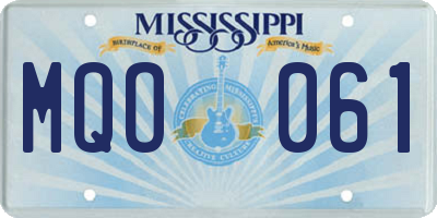 MS license plate MQO061