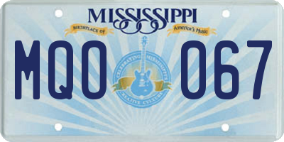 MS license plate MQO067
