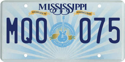 MS license plate MQO075