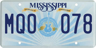 MS license plate MQO078