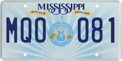 MS license plate MQO081