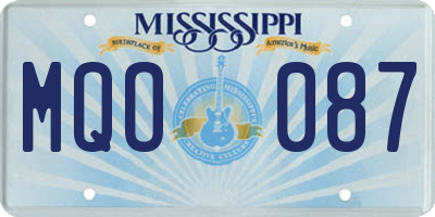 MS license plate MQO087