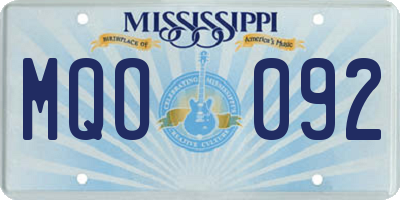MS license plate MQO092