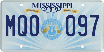 MS license plate MQO097