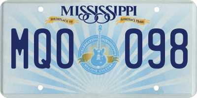 MS license plate MQO098