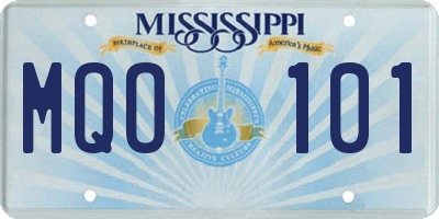 MS license plate MQO101