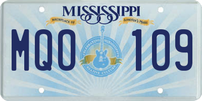 MS license plate MQO109