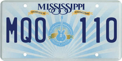 MS license plate MQO110