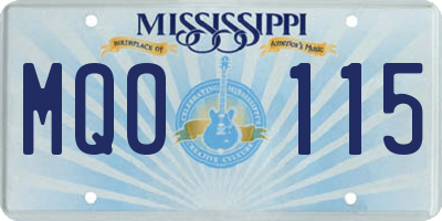 MS license plate MQO115