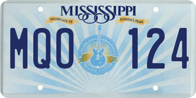 MS license plate MQO124