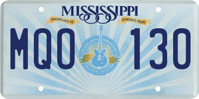 MS license plate MQO130