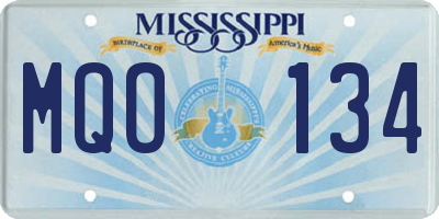 MS license plate MQO134