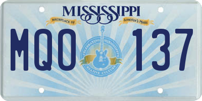 MS license plate MQO137