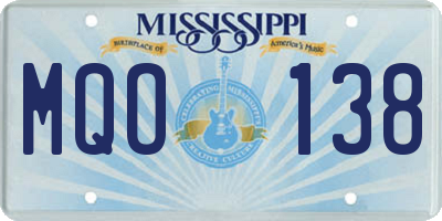 MS license plate MQO138