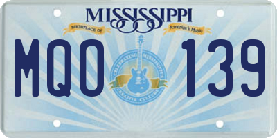 MS license plate MQO139