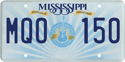 MS license plate MQO150