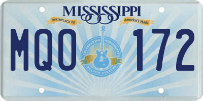 MS license plate MQO172