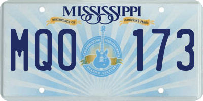 MS license plate MQO173
