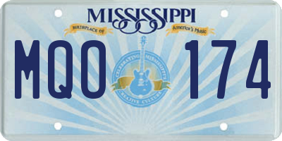 MS license plate MQO174