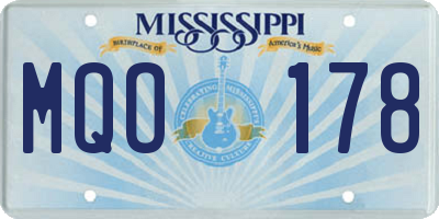 MS license plate MQO178