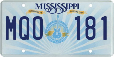 MS license plate MQO181