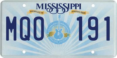 MS license plate MQO191