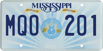 MS license plate MQO201