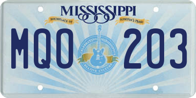 MS license plate MQO203