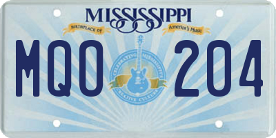 MS license plate MQO204